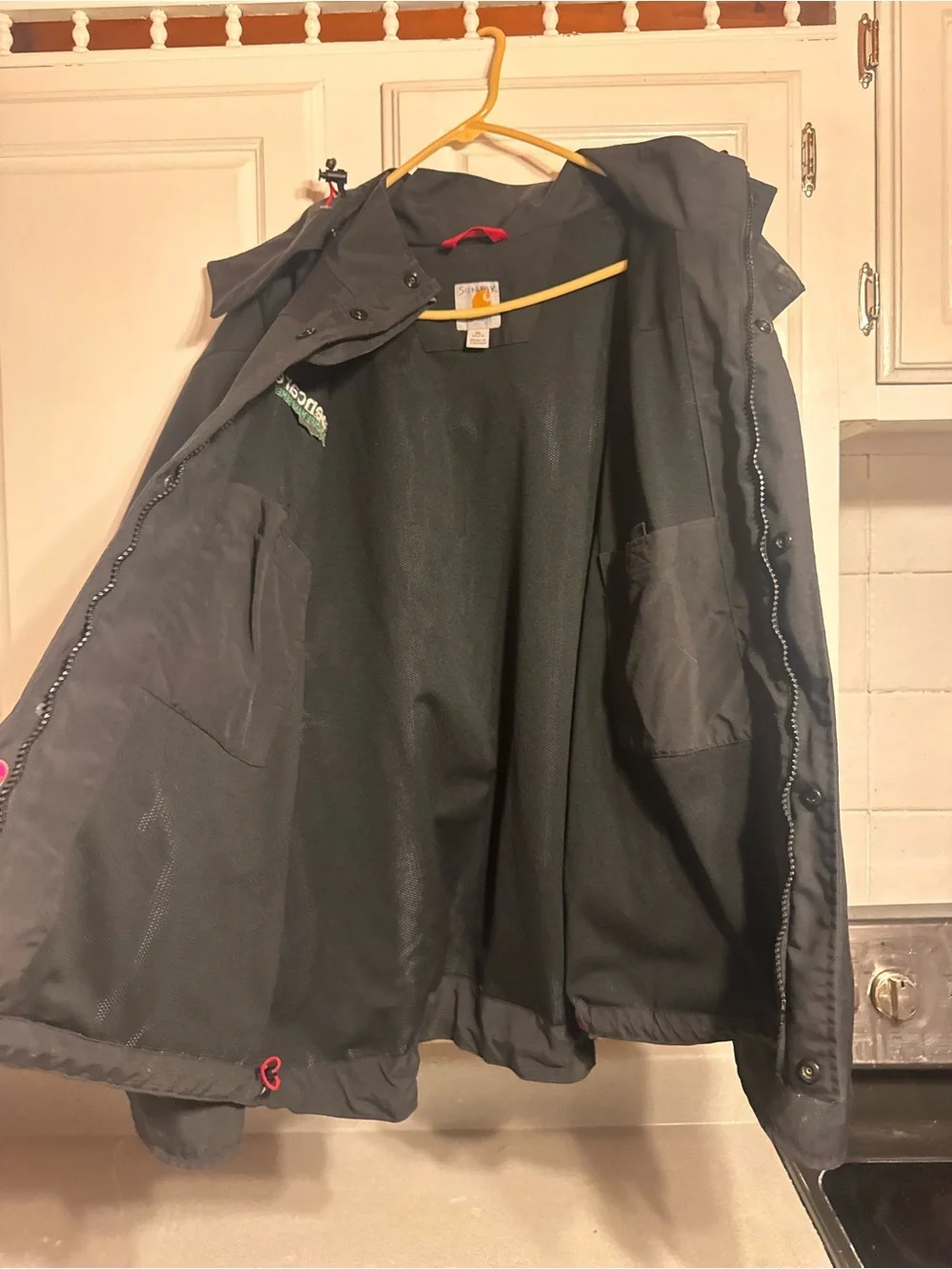 Carhartt Black Men's Hooded Work Raincoat